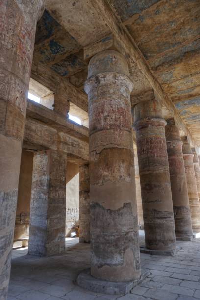 Column in Karnak temple in Luxor Egypt stock photo