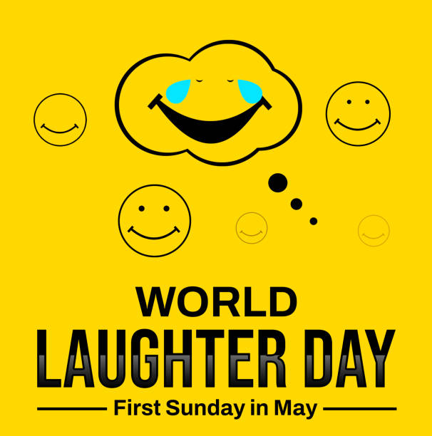 istock World Laughter Day wallpaper with typography and yellow background. Laughter Day background design 1485713195