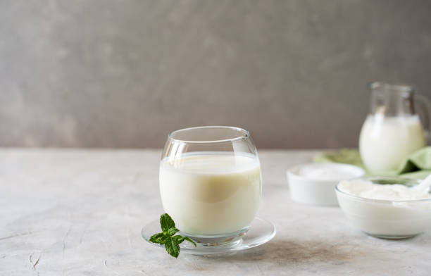 istock Ayran is a popular refreshing Middle Eastern beverage made with yogurt, water and salt. Concrete background 1485717340