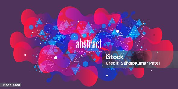 istock Dynamic shapes composition. Liquid color background design. 1485717588