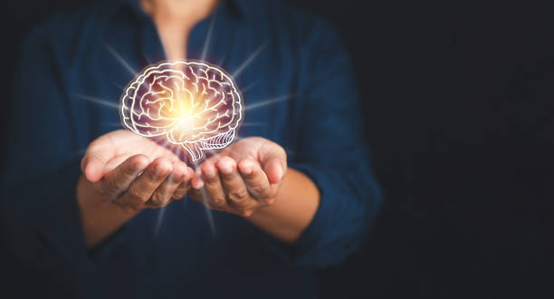 istock Digital image of the brain on the palm. Artificial Intelligence, AI Technology. 1485720782