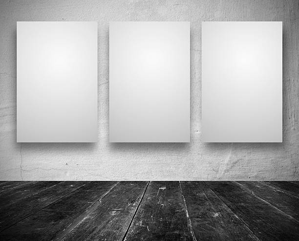 istock Blank banners in a old dark room 148572253