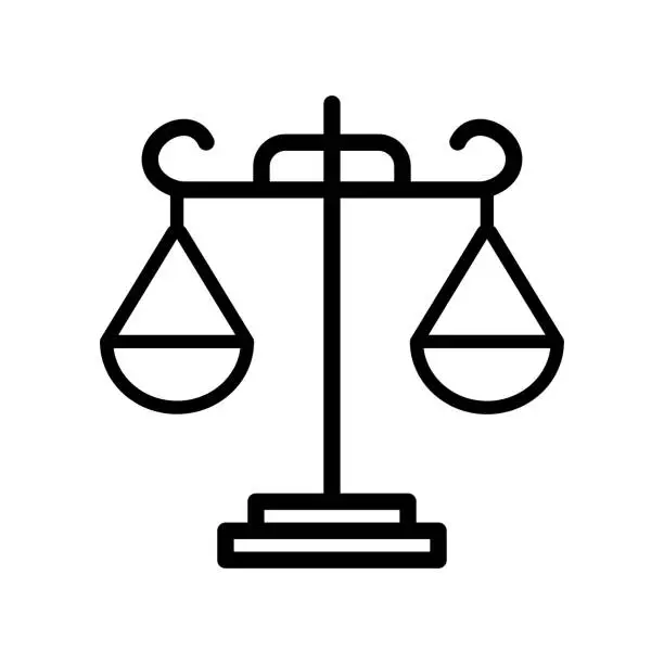 Vector illustration of scale of justice, icon, vector, template, design, flat style icon collection