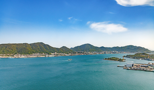 Cityscape of Shimonoseki, Yamaguchi Prefecture and Kitakyushu seen from the top of the tower