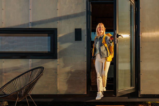 istock Joyful woman on weekend trip. 1485733719