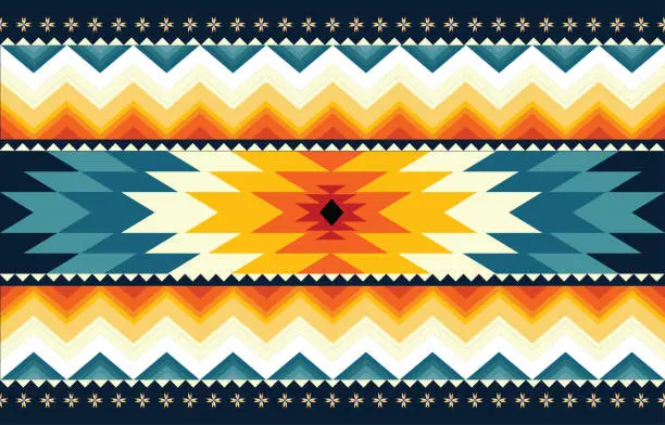 Vector illustration of Abstract ethnic geometric pattern vector. Native African American Mexican Aztec motif and bohemian pattern vector elements. designed for background, wallpaper, print, wrapping,tile.vector Aztec motif