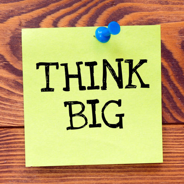 istock THINK BIG words on a small piece of paper. 1485751724