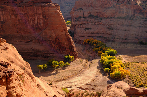 Autumn at the entrance or beginning of the Canyon De Chelly Navajo Nation