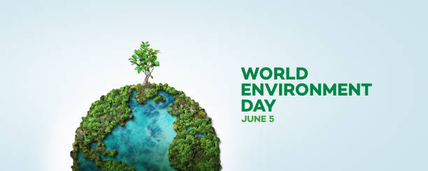 World environment day concept World environment day 2023 concept background. Ecology concept. Design with globe map drawing and leaves isolated on white background. world environment day stock pictures, royalty-free photos & images