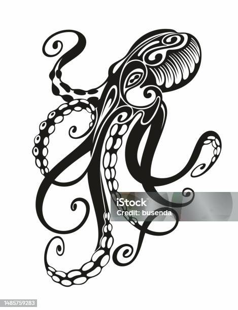 Linotype Octopus Octopus Logo Isolated Octopus On White Background Stock Illustration ...