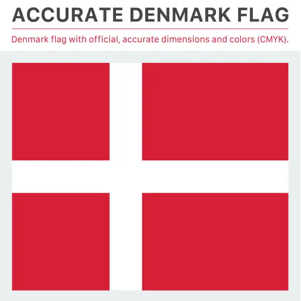 Vector illustration of Danish Flag (Official CMYK Colors, Official Specifications)
