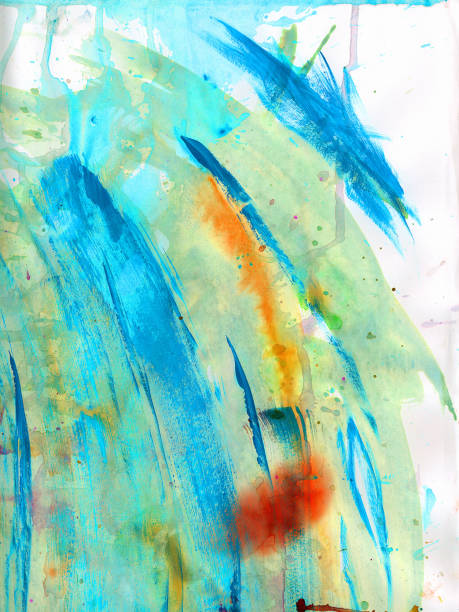 istock Water color brush strokes and splats 1485761119