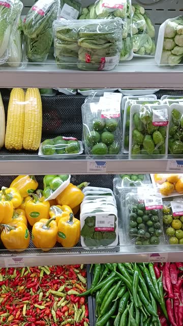 various kinds of vegetables are being sold in supermarkets