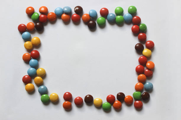 Colorful chocolate candies that look delicious on a white background