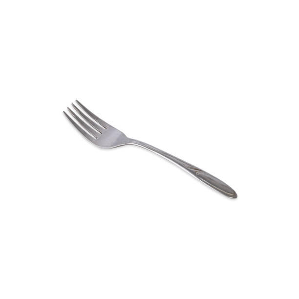 istock Old vintage metal fork isolated over white background 1485764361