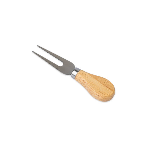 istock Metal and wood cheese fork isolated over white background 1485764373