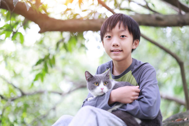 istock Little boy and his cat 1485766510