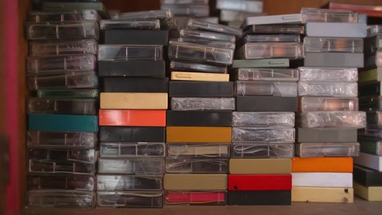 Old Cassette Tapes In Cabinet Truck Shot