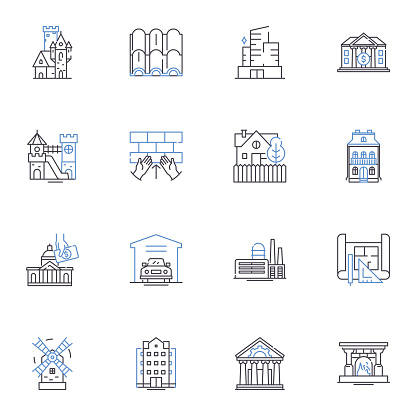 Sound design outline icons collection. Acoustics, Atmosphere, Foley, Engineering, Texture, Ambience, Effects vector and illustration concept set. Frequency,Sampling linear signs and symbols