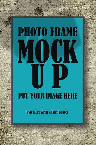 Minimalist simply photo frame mockup with shadow