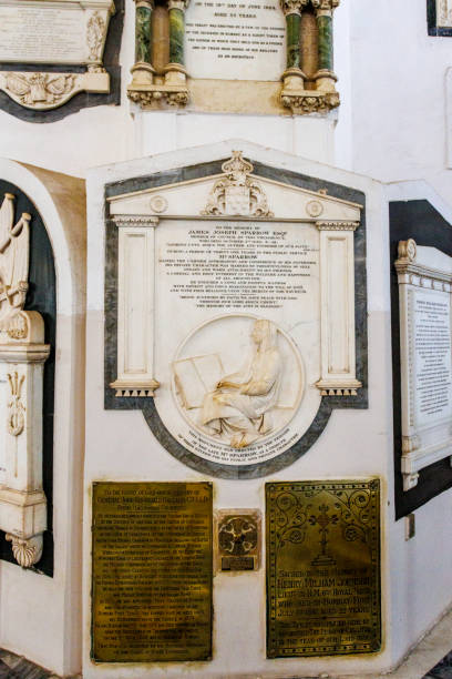 istock Ornate grave monuments inside Saint Thomas cathedral, Mumbai, Maharashtra, India, Asia 1485774602