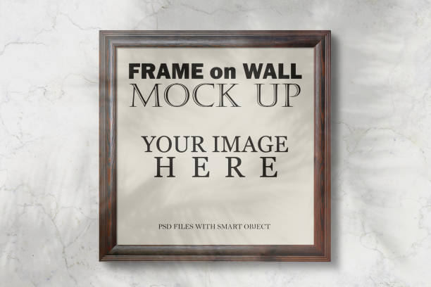 istock Simple concept of photo frame with leaf shadow for ornament 1485774651