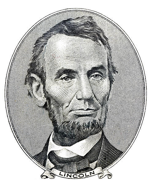 A hand drawn portrait of Abraham Lincoln Portrait of former U.S. president Abraham Lincoln as he looks on five dollar bill obverse abraham lincoln stock pictures, royalty-free photos & images