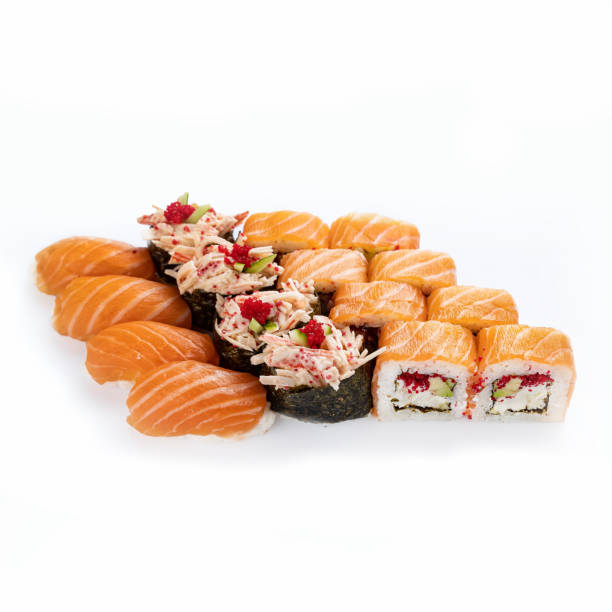 istock A group of sushi on a white background 1485778516