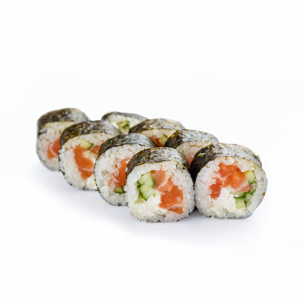istock A group of sushi on a white background 1485778529