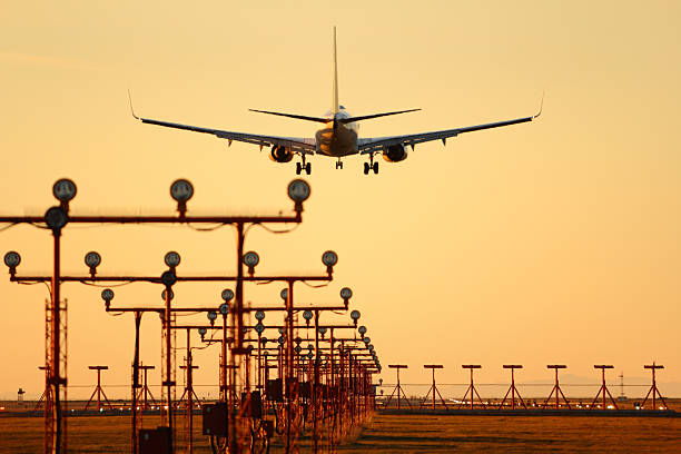 istock YVR Sunset Jet Landing, Vancouver 148577872