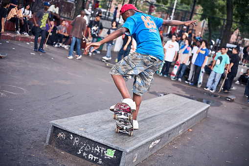 Skateboarders at LES Coleman Playground in New York City