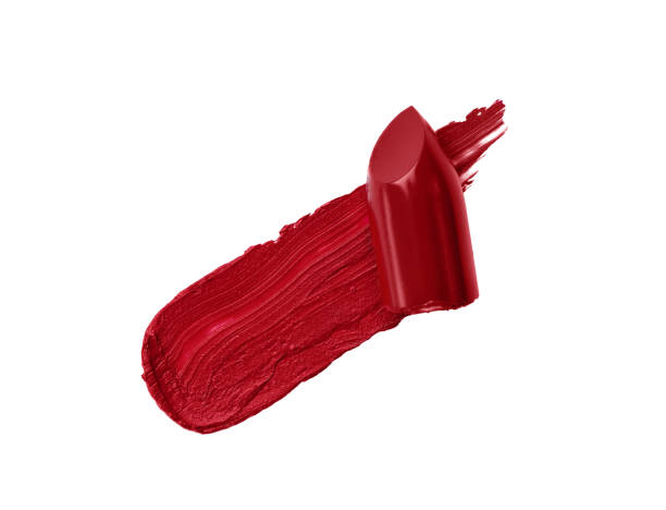 istock Red lipstick swatch isolated on white background. 1485780584