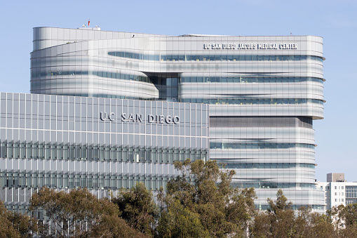 San Diego, CA, USA - May 14, 2022: UC San Diego Health campus in La Jolla, San Diego, California.