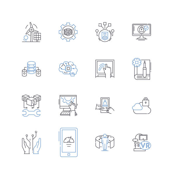 Software engineering line icons collection. Code, Algorithms, Debugging, Programming, Optimization, Integration, Testing vector and linear illustration. Refactoring,Architecture,DevOps outline signs set Software engineering outline icons collection. Code, Algorithms, Debugging, Programming, Optimization, Integration, Testing vector and illustration concept set. Architecture,DevOps linear signs and symbols fixed ops stock illustrations
