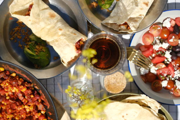 fresh and tasty shawarma with vegetables