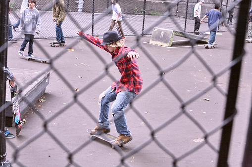 New York City - October 10 2009 : View of skateboarders during Harold Hunter Day at LES Coleman Playground