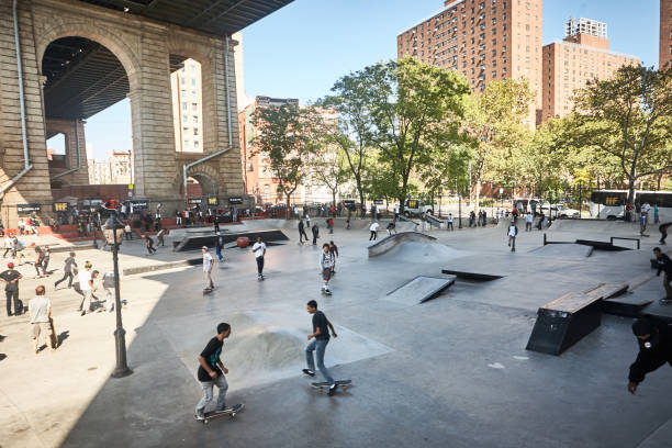 New York City - October 12 2013 : Skateboarders at during Harold Hunter Day at Coleman Playground