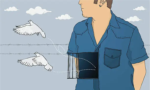 Vector illustration of Free as a bird