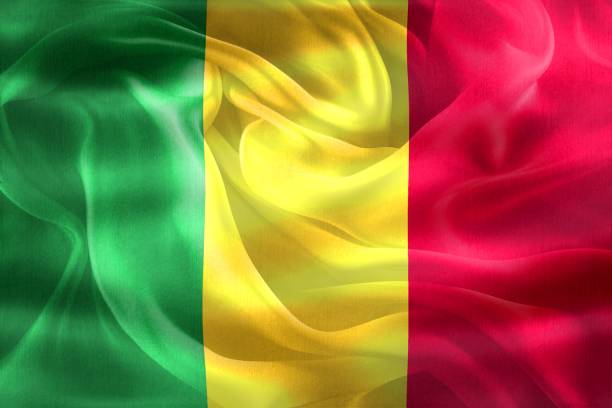 Mali flag - realistic waving fabric flag