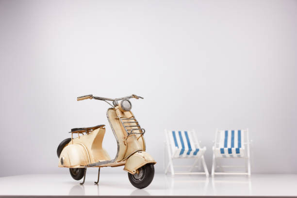 istock detailed view of motor scooter model on white table 1485798439