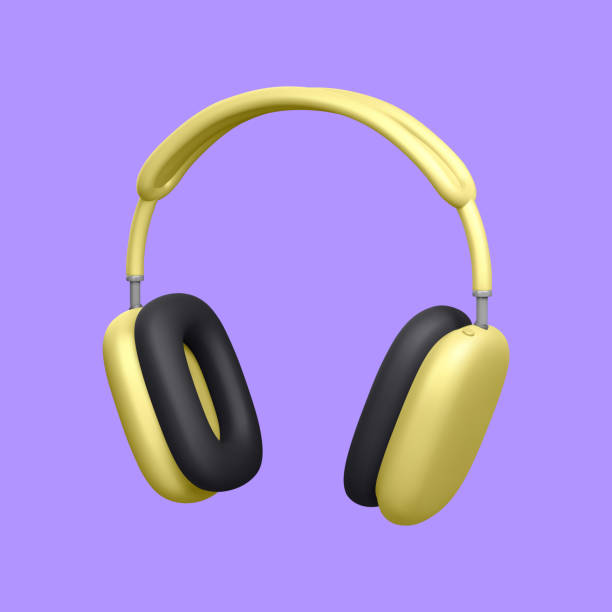 istock 3d realistic gold headphones isolated on light background. Banner for advertising wireless earphones. Vector illustration 1485799502