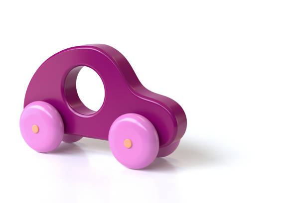 istock Vintage Violet Toy Car, Isolated on White Background 1485799701