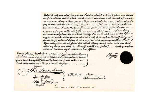 istock Lord Byron's Will,  Romanticism Poet,  18-19th Century British Culture 1485802946