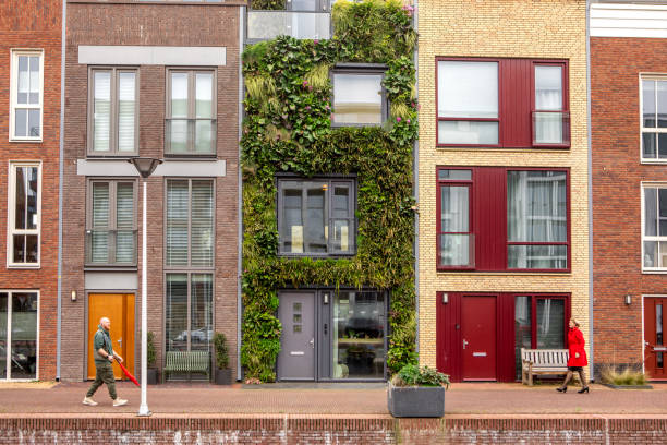 オランダの持続可能なグリーン住宅 - dutch ethnicity ストックフォトと画像