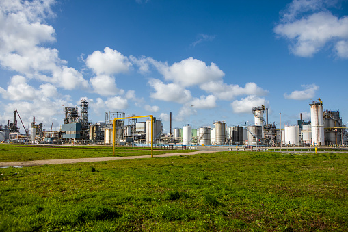 Gas and Oil Industry Buildings on a sunny day in the Netherlands