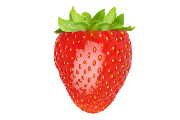 istock Strawberries on an isolated white background 1485816856