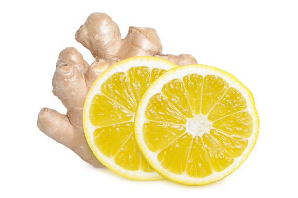 istock Ginger and lemon on an isolated white background. 1485817103