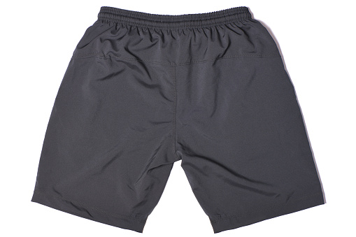 Light summer black shorts. Back view. High resolution photo. Full depth of field.