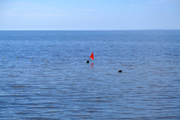 istock Fishing nets have marker flags for easier spotting. Baltic Sea 1485819542