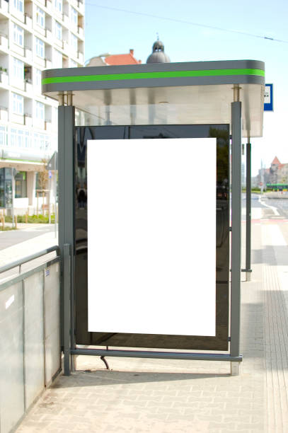 istock Outdoor advertising billboard at the tram stop. 1485821130
